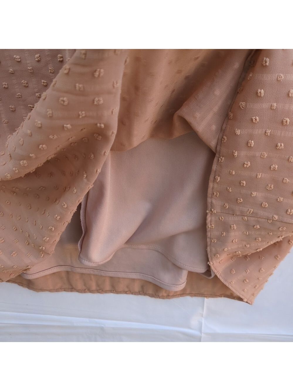 INC Shift Dress Beige V-Neck Long Sleeve Lined, Small, Oversized. - Picture 8 of 14